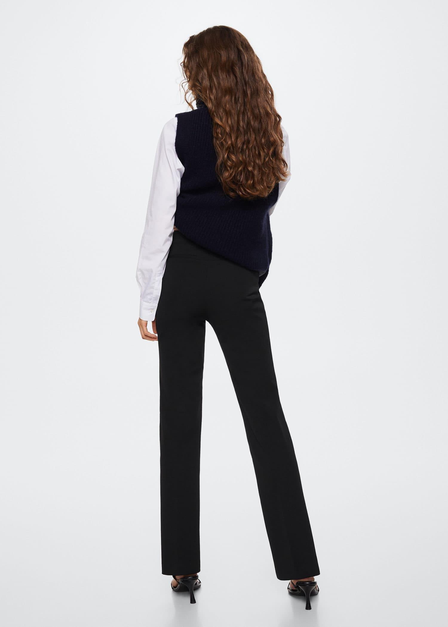 Black Straight Trousers, , large image number 6