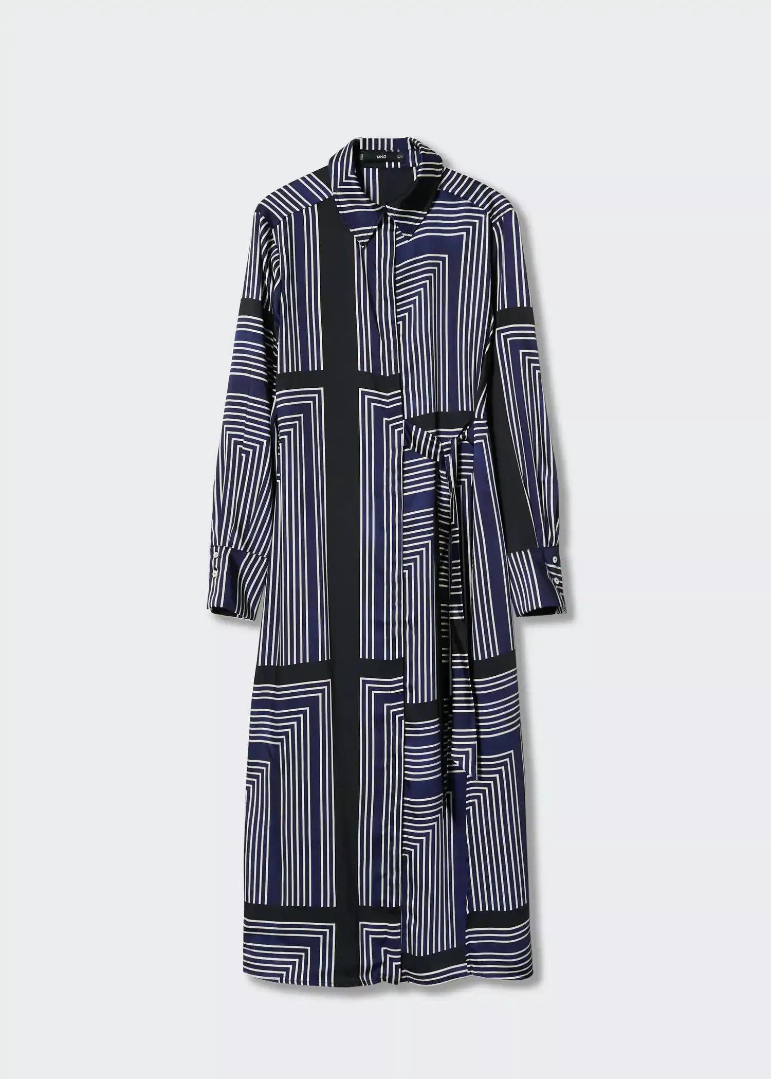 Blue Geometric Print Midi Dress, , large image number 2