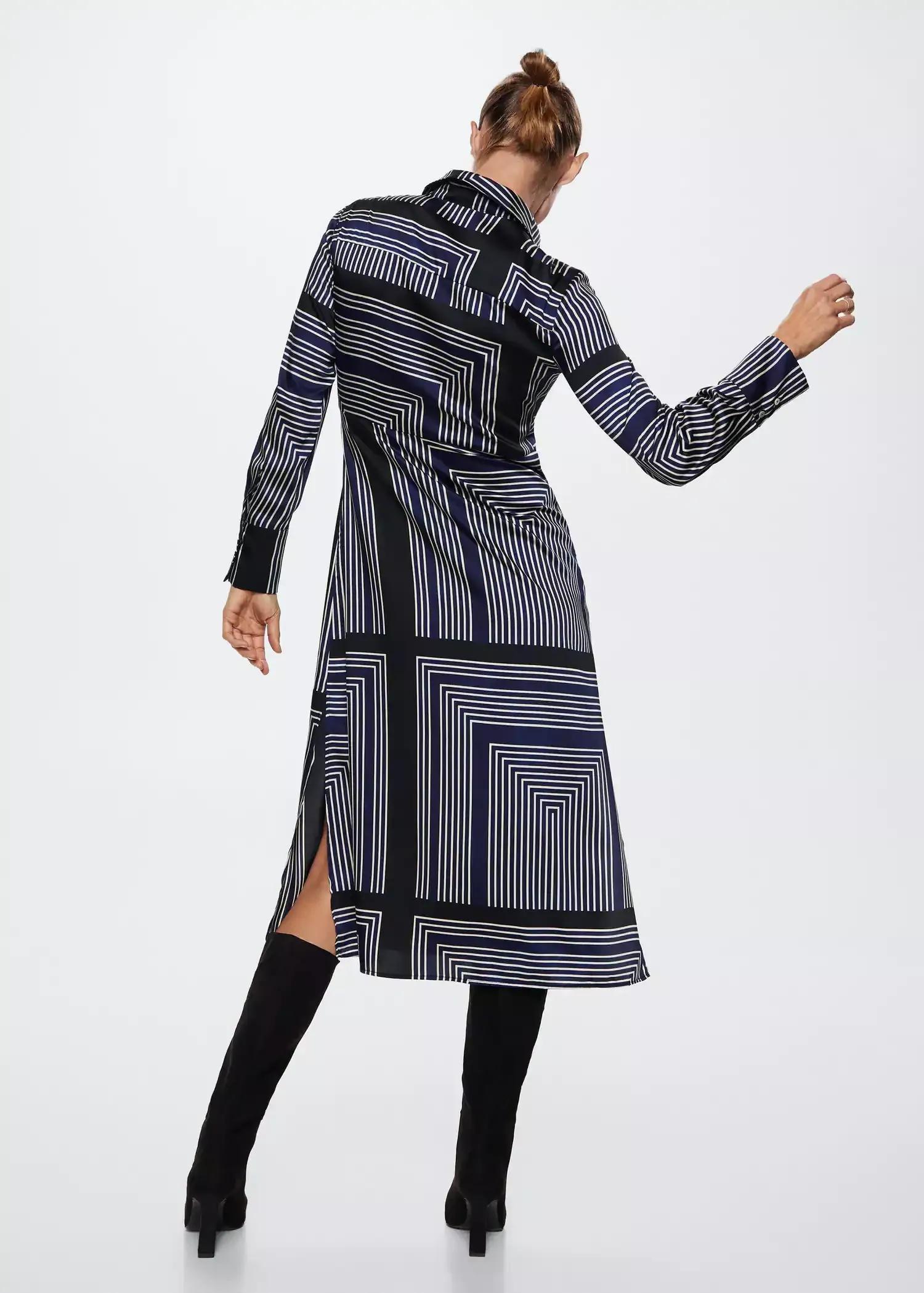 Blue Geometric Print Midi Dress, , large image number 5