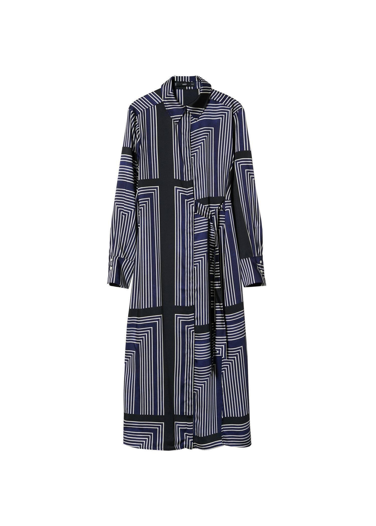 Blue Geometric Print Midi Dress, , large image number 6