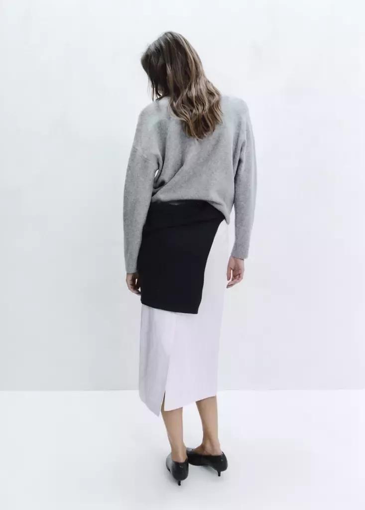 Grey Knitted Polo-Neck Sweater, Grey, medium