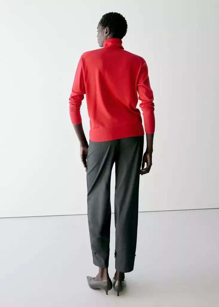 Red Turtleneck Knitted Sweater, Red, large image number 2
