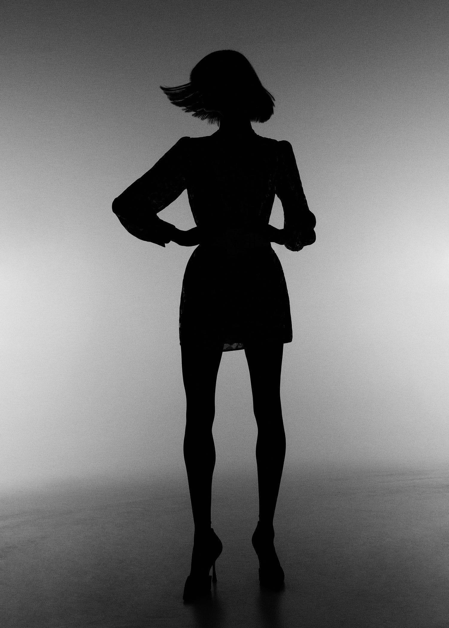 Black Metallic Details Dress, , large image number 3