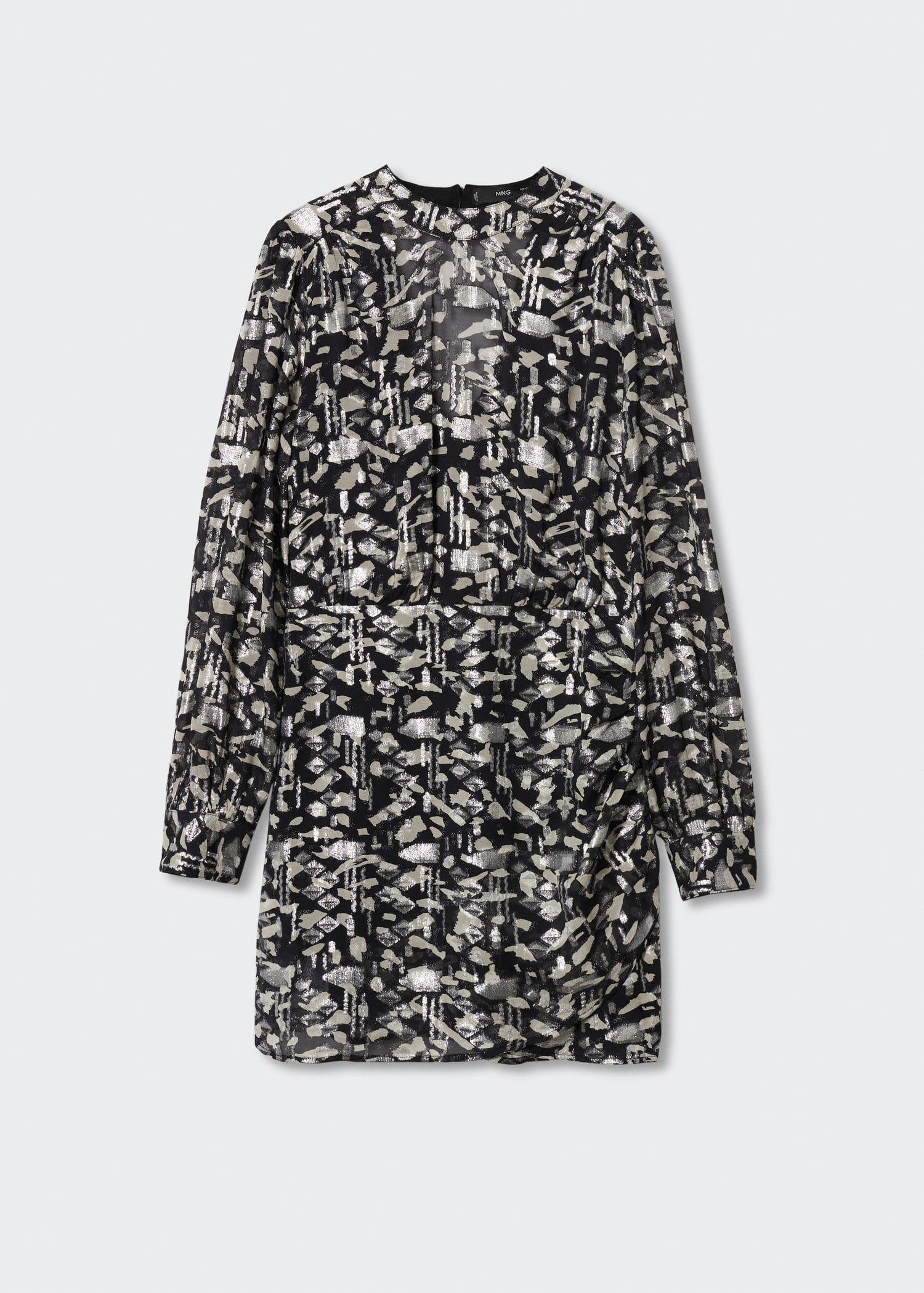 Black Metallic Details Dress, , large image number 5