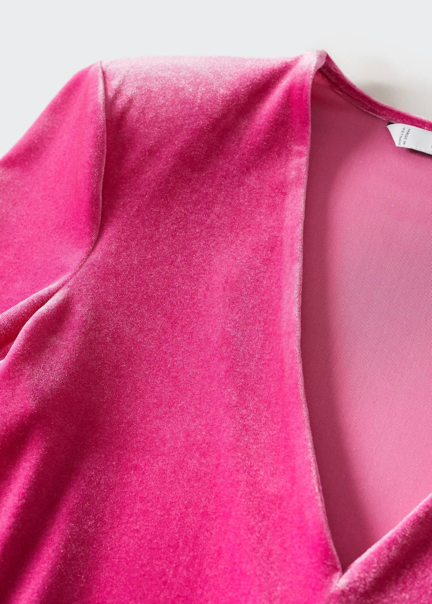 Pink Velvet V-Neck T-Shirt, , large image number 3