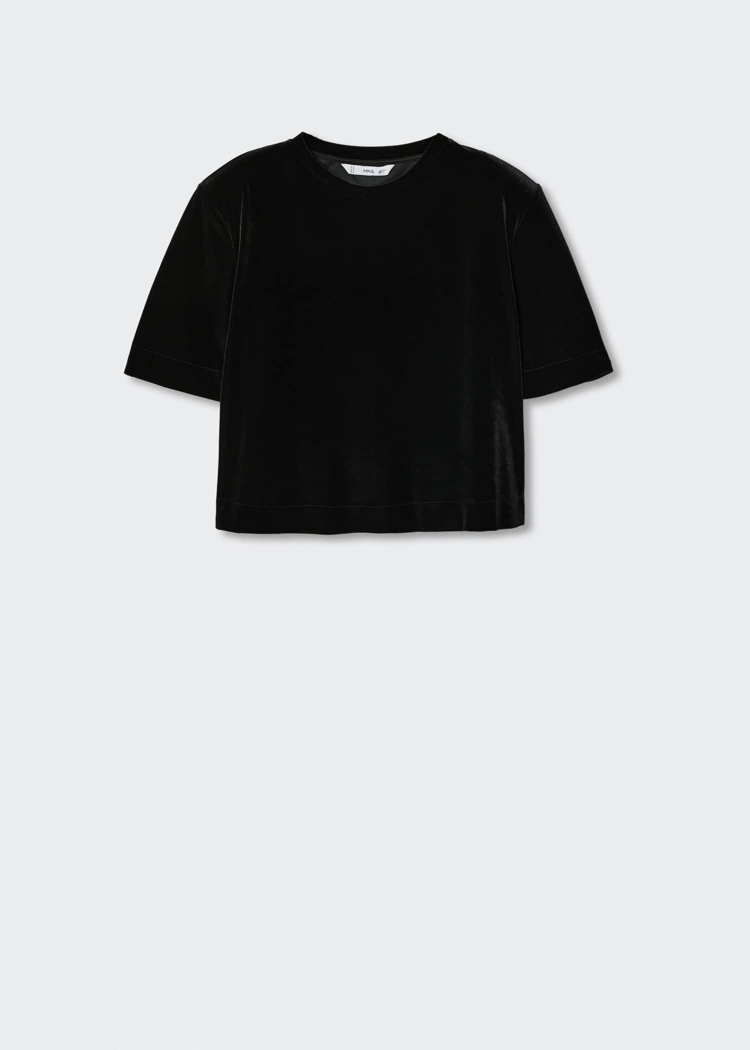 Black Velvet Shoulder Pads T-Shirt, , large image number 4