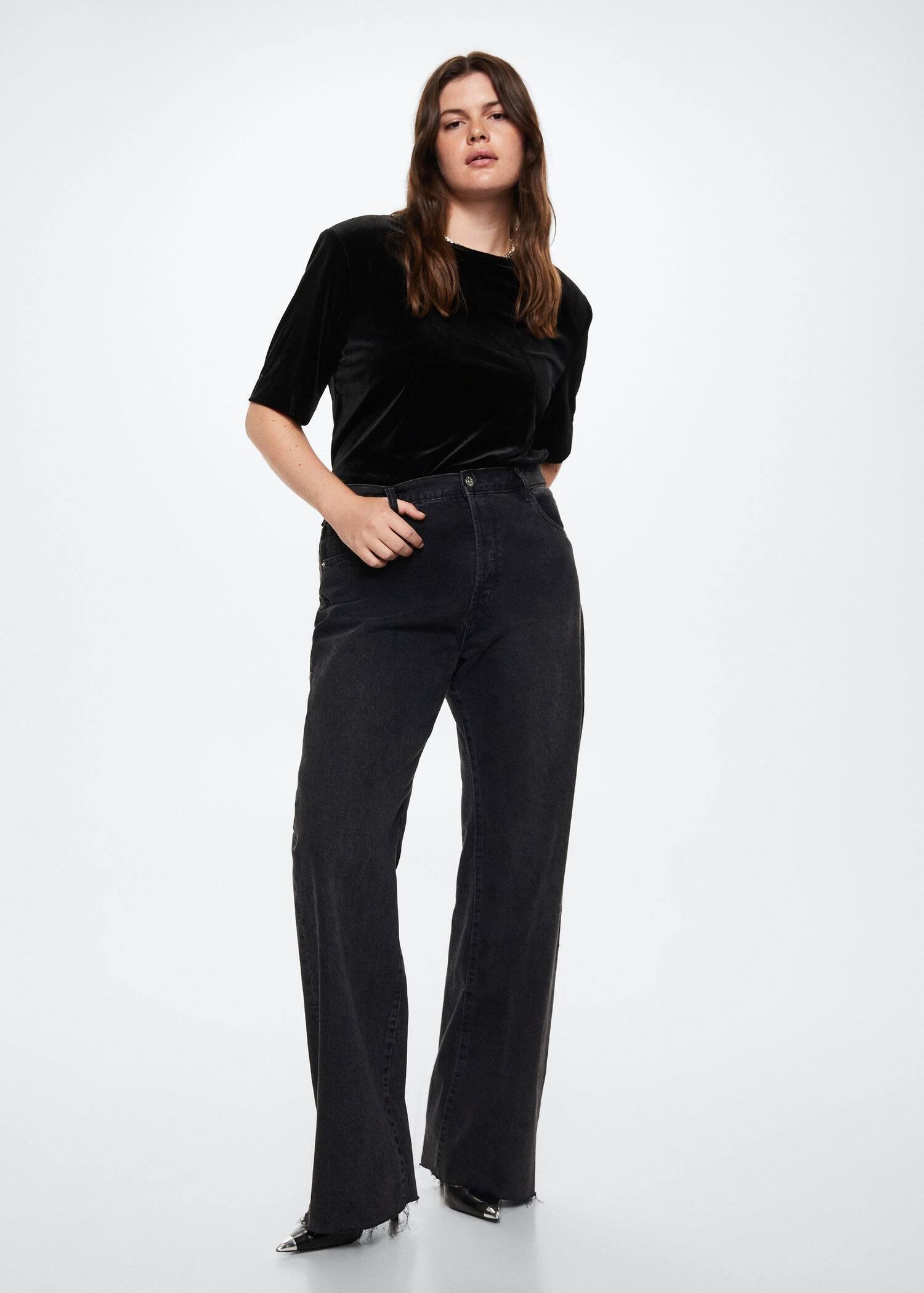 Black Velvet Shoulder Pads T-Shirt, , large image number 7