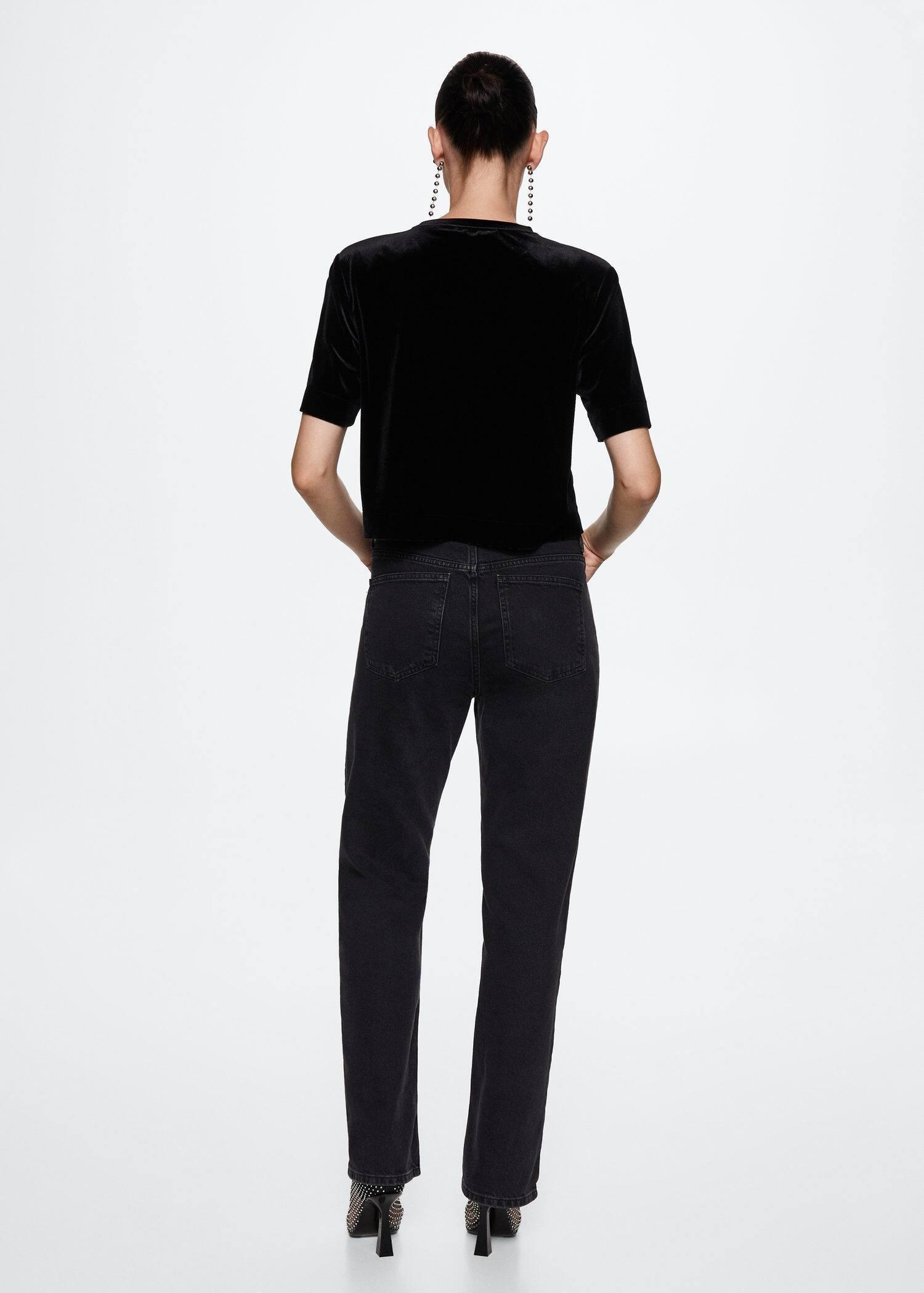 Black Velvet Shoulder Pads T-Shirt, , large image number 9
