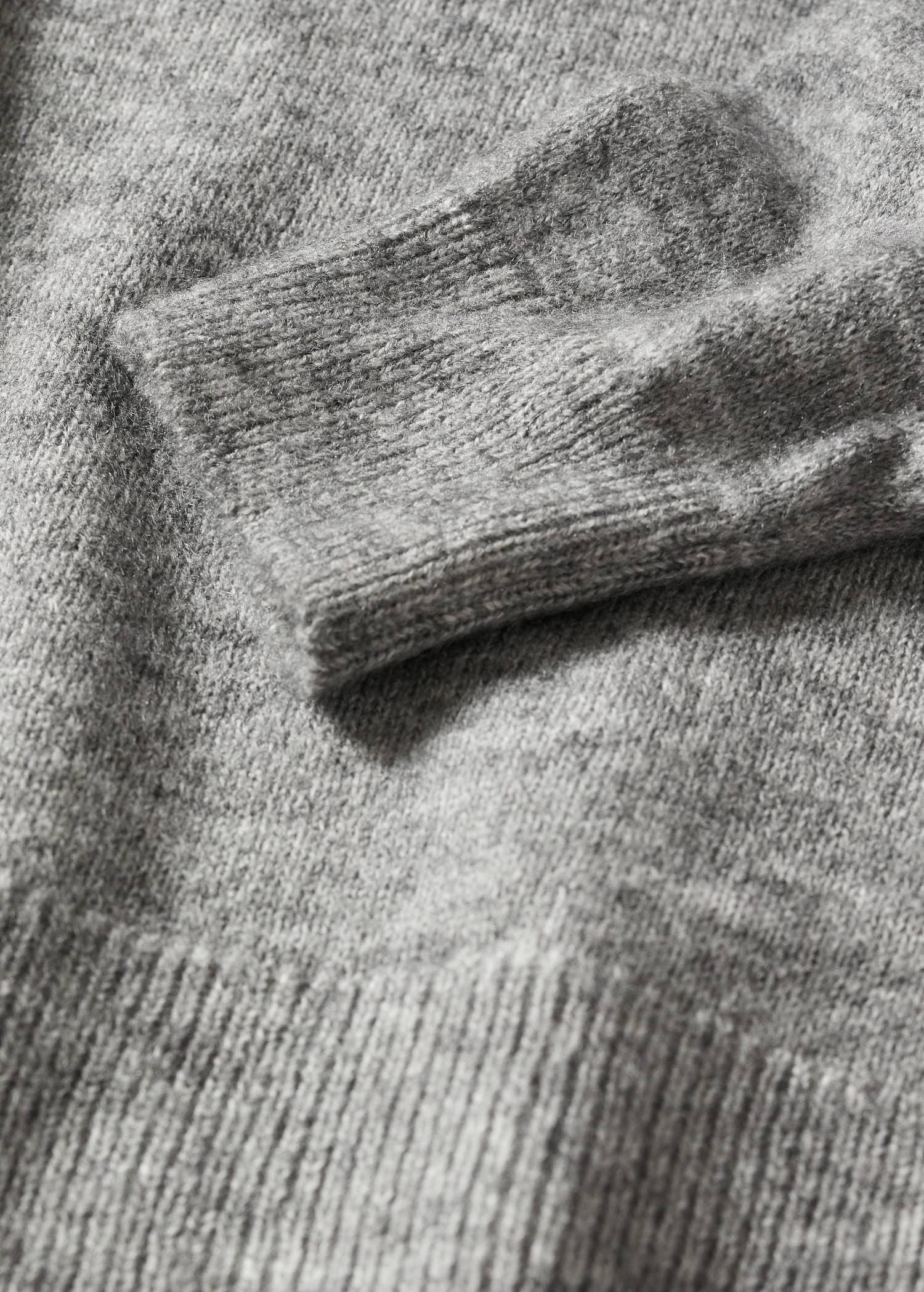 Grey V-Neck Knit Sweater, , large image number 3