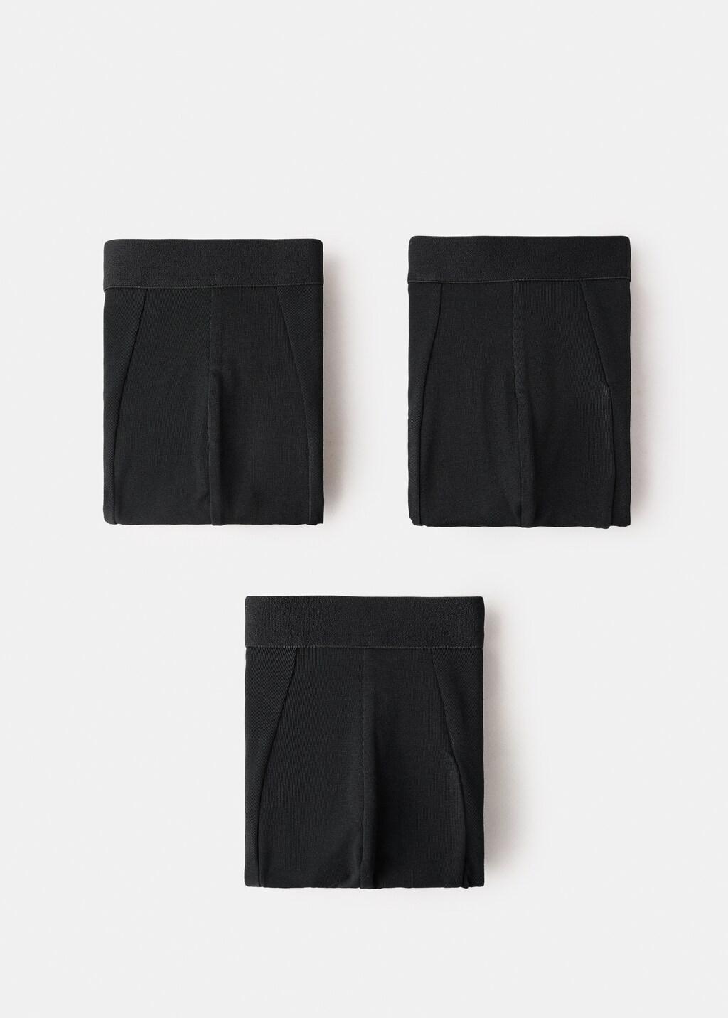 Black Cotton Underpants, Set Of 3, Black, large image number 3