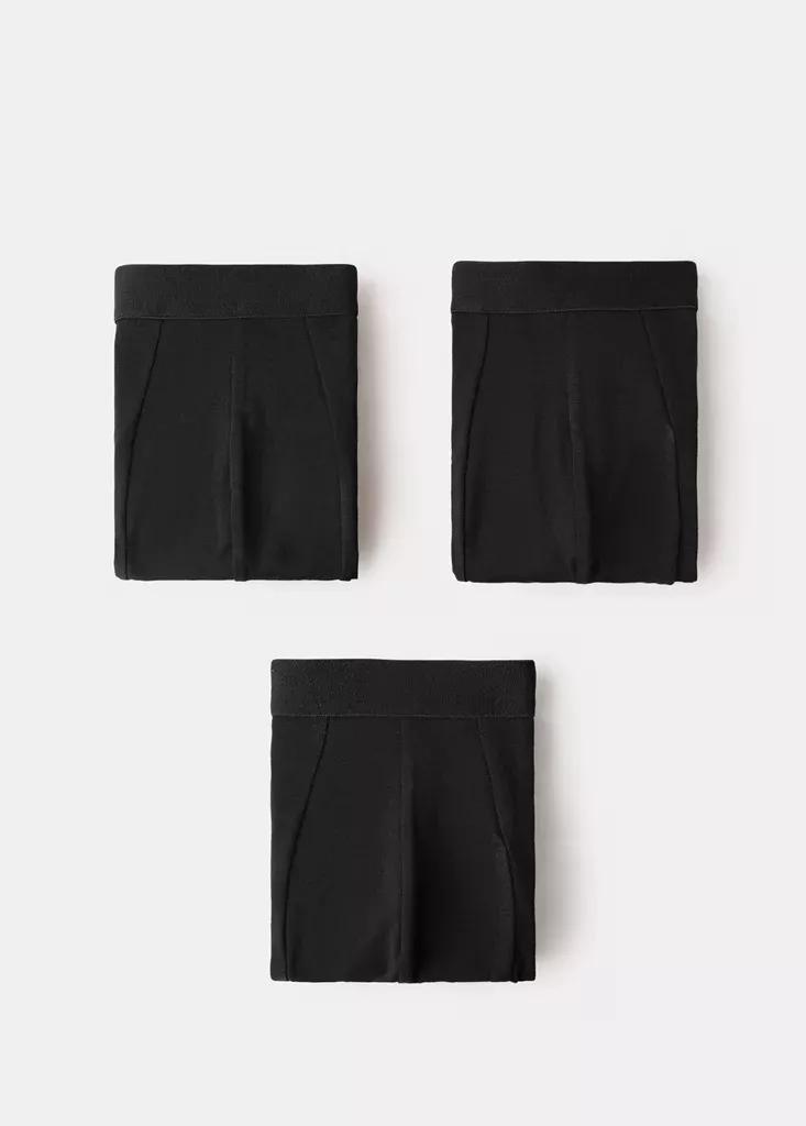 Black Cotton Underpants, Set Of 3, Black, large image number 4