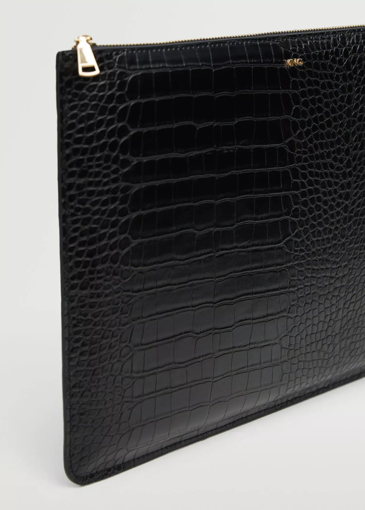Black Croc-Effect Laptop Case, , large image number 4