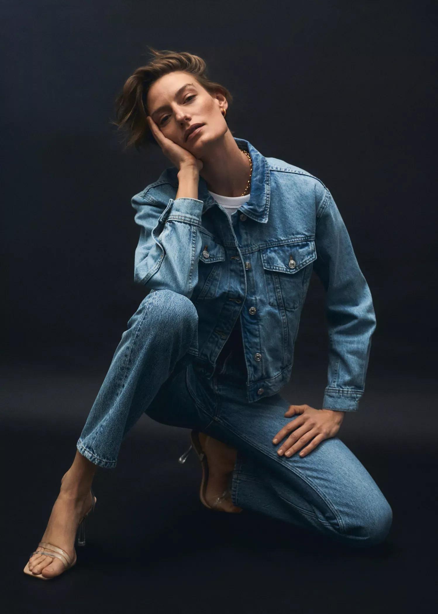 open blue Pocketed denim jacket, , large image number 5