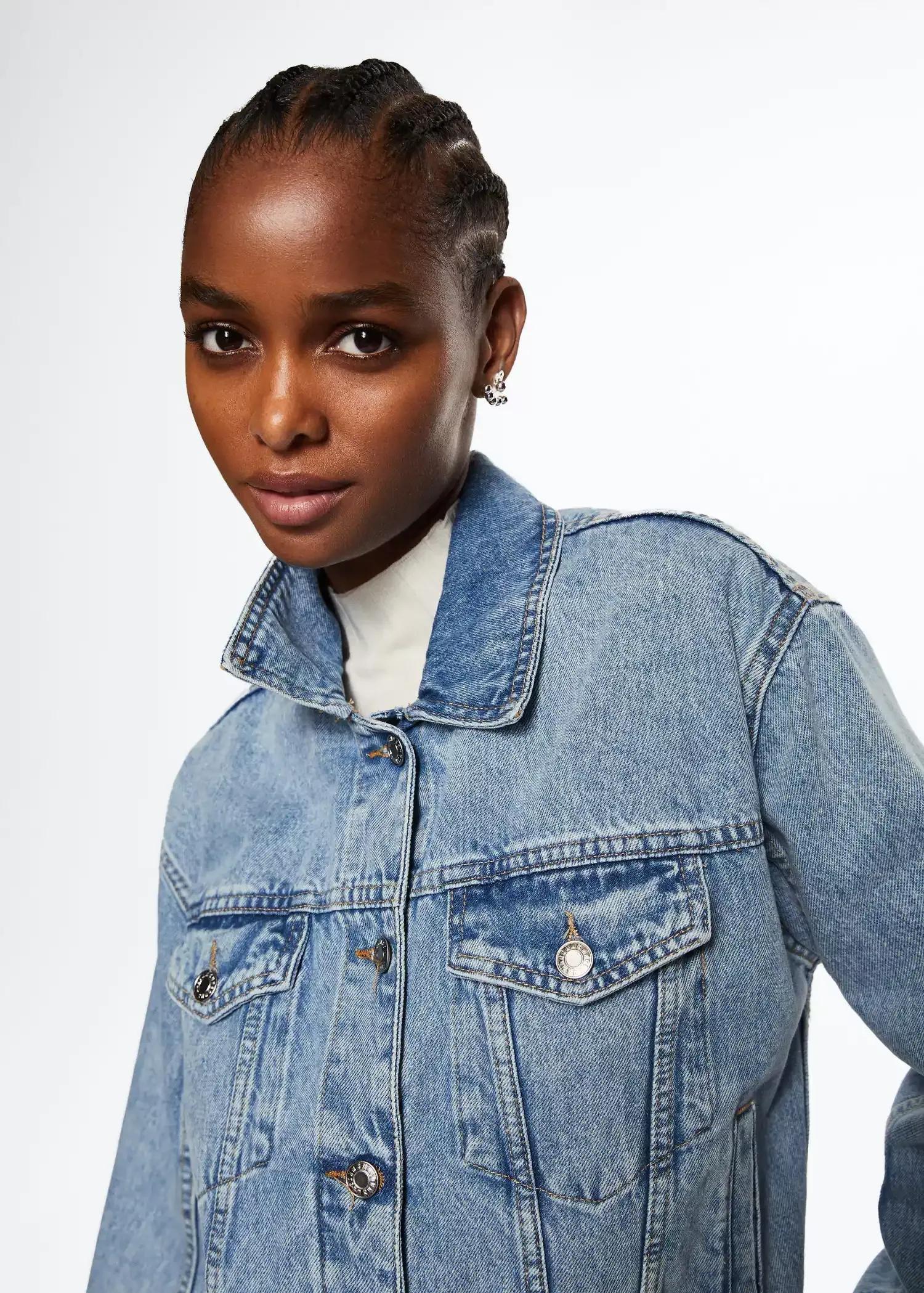 open blue Pocketed denim jacket, , large image number 6