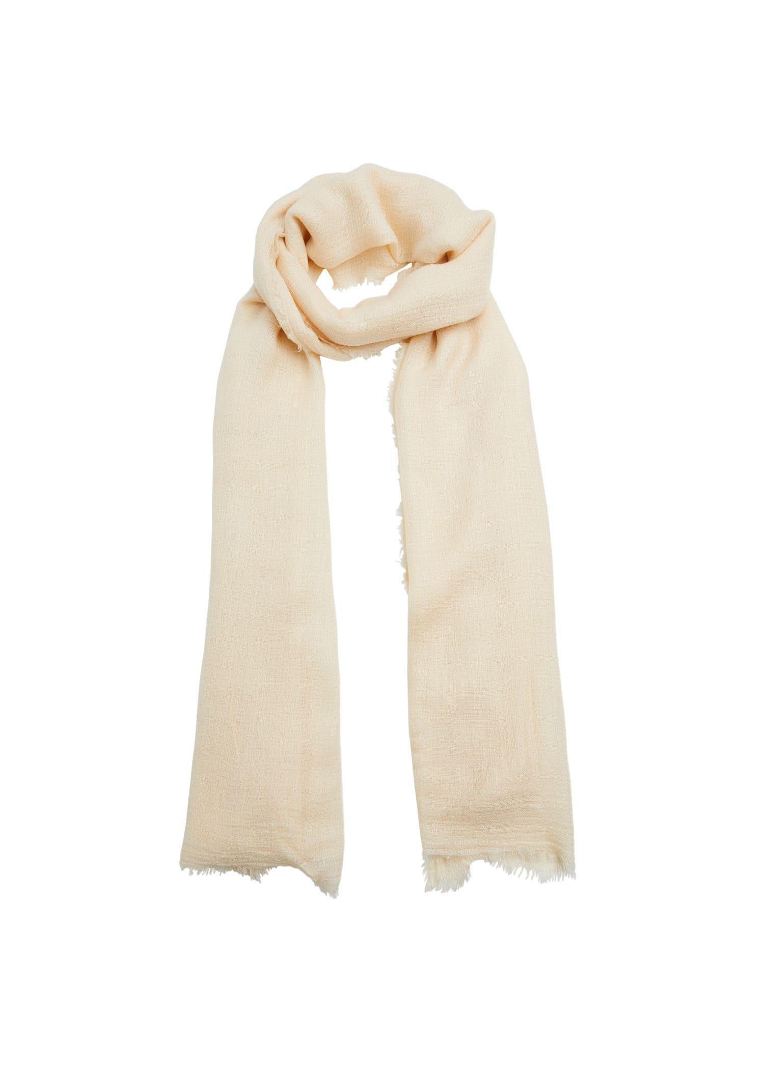 light beige Frayed edge scarf, , large image number 0