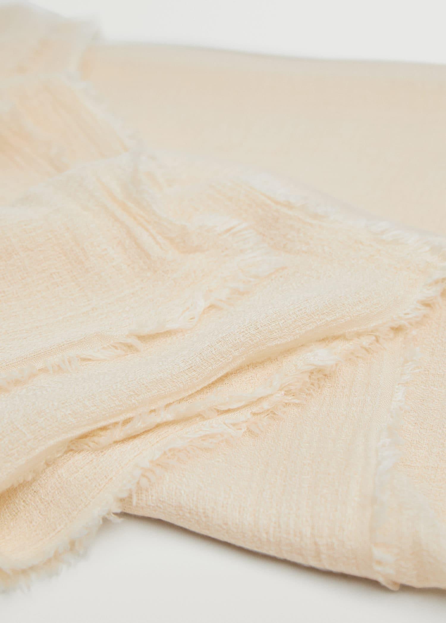 light beige Frayed edge scarf, , large image number 2