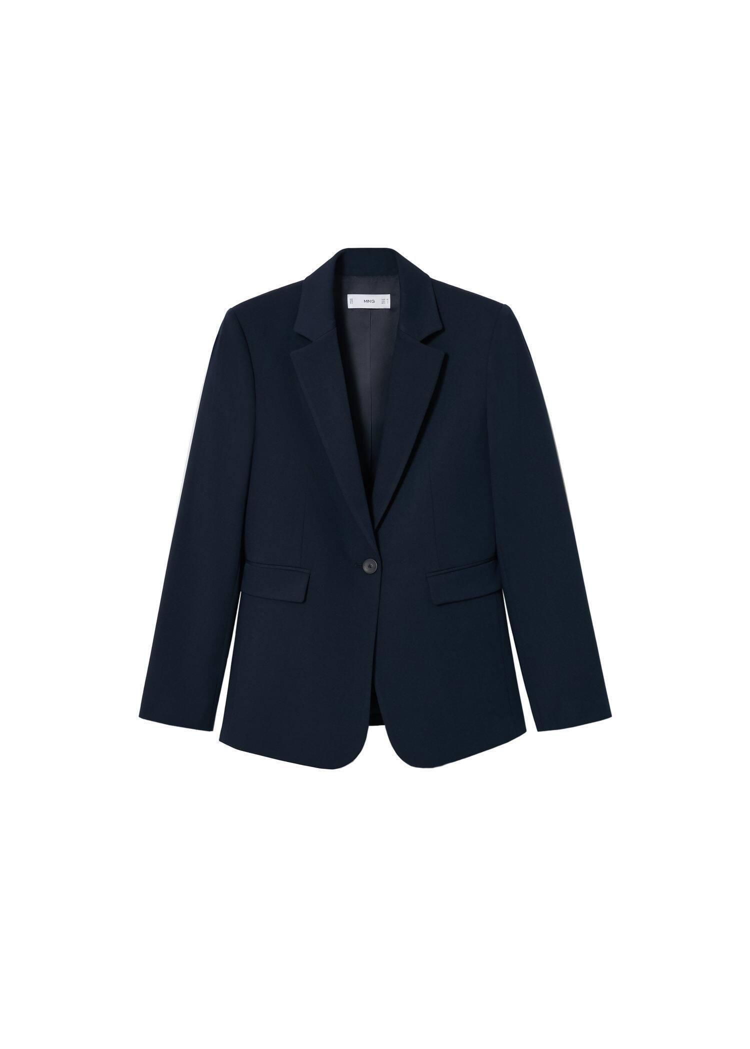Navy Fitted Suit Jacket, , large image number 1