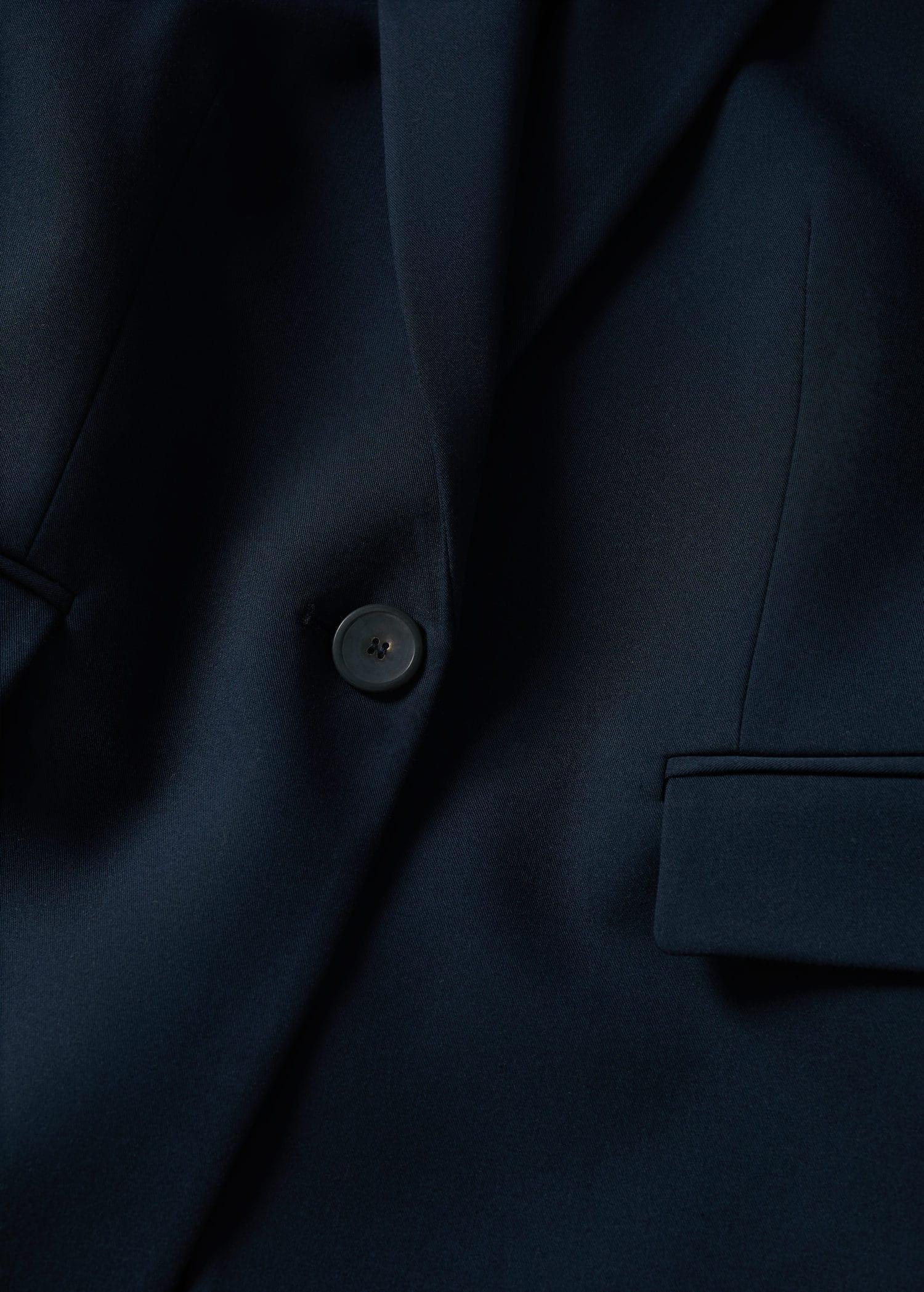 Navy Fitted Suit Jacket, , large image number 6