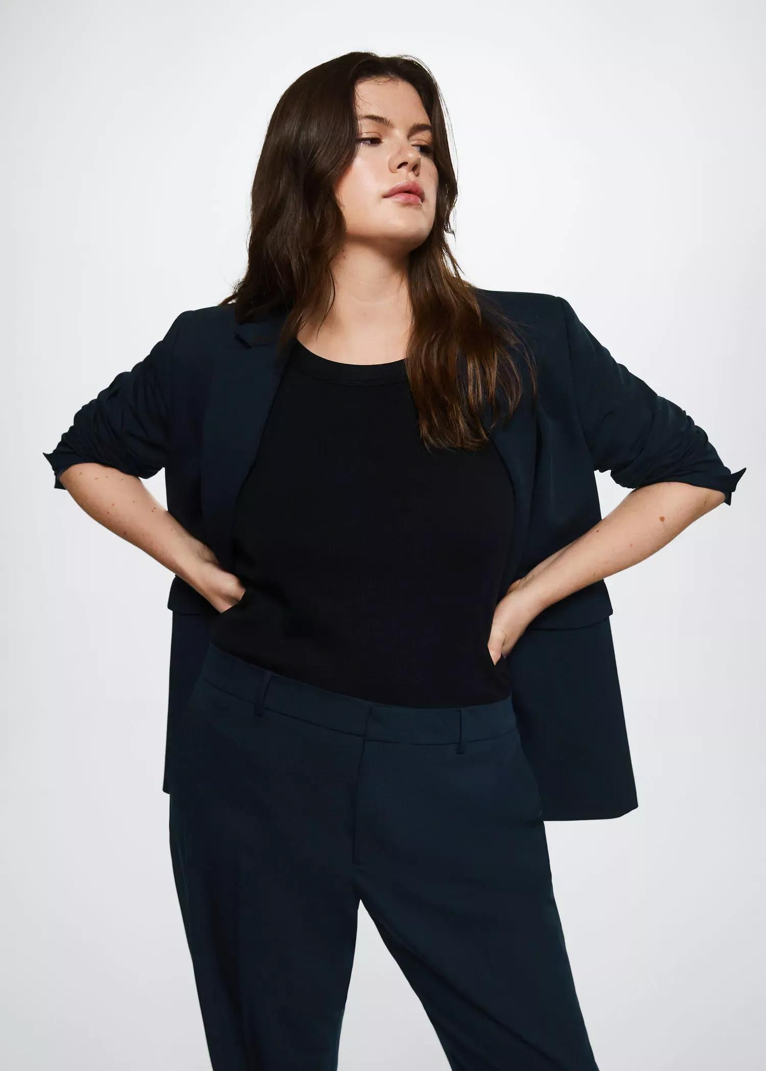 Navy Belt Suit Trousers, , large image number 3