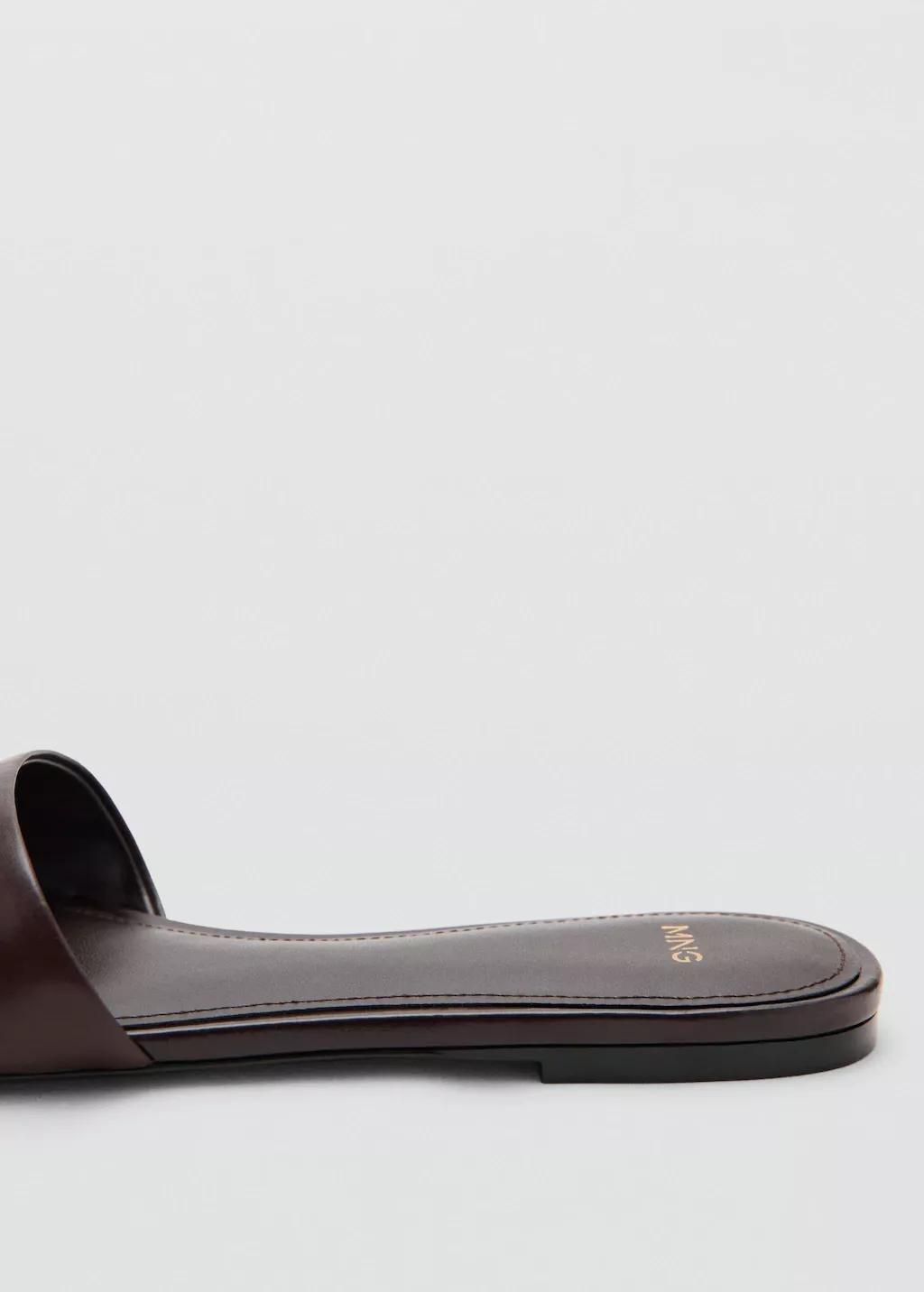 Brown Flat Leather Sandal, 0201_32, large image number 1