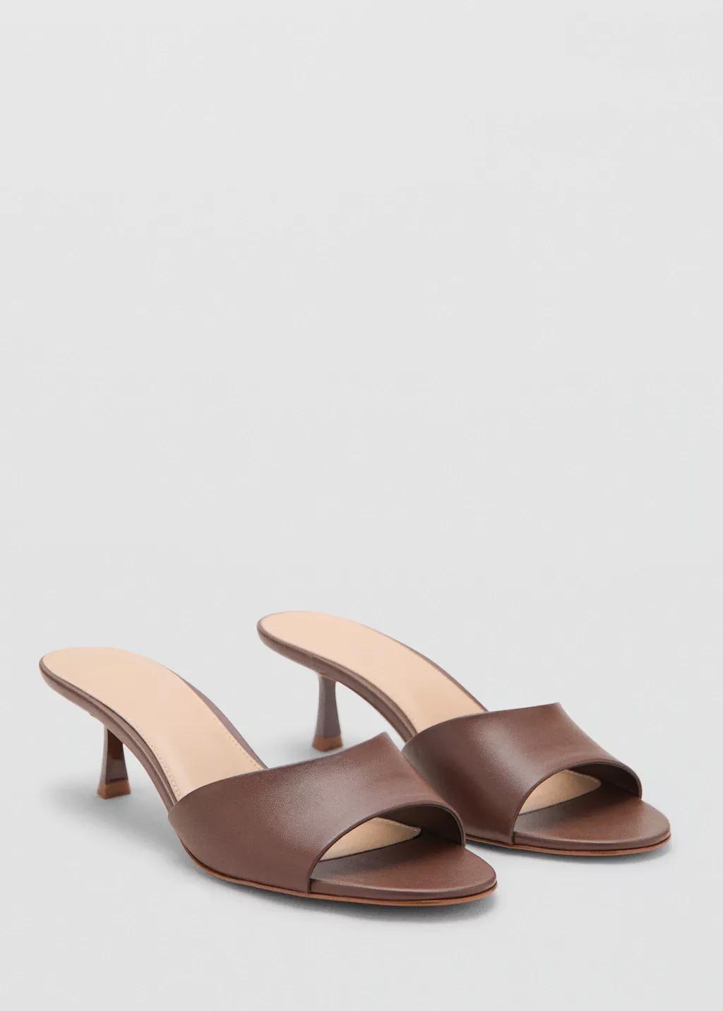 Brown Heel Non-Structured Sandals, 0201_32, large image number 1