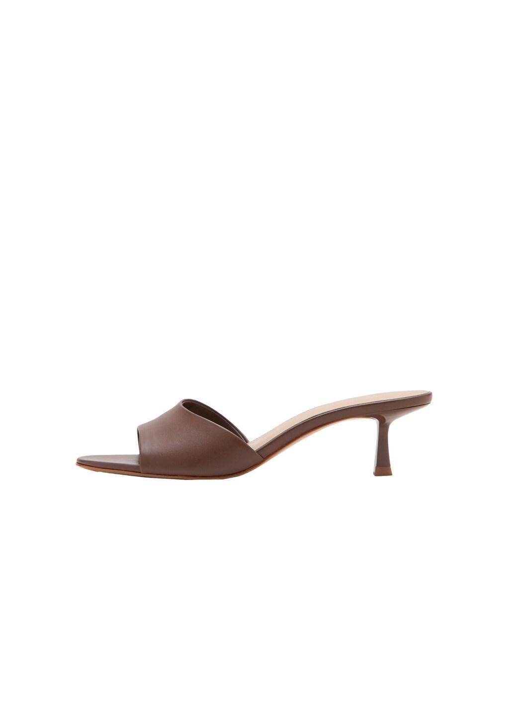 Brown Heel Non-Structured Sandals, 0201_32, large image number 3