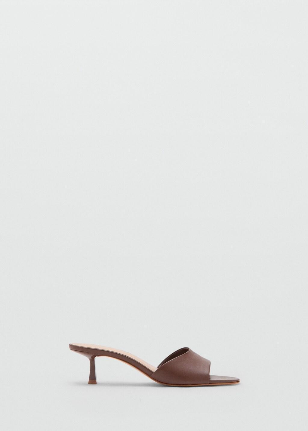 Brown Heel Non-Structured Sandals, 0201_32, large image number 4