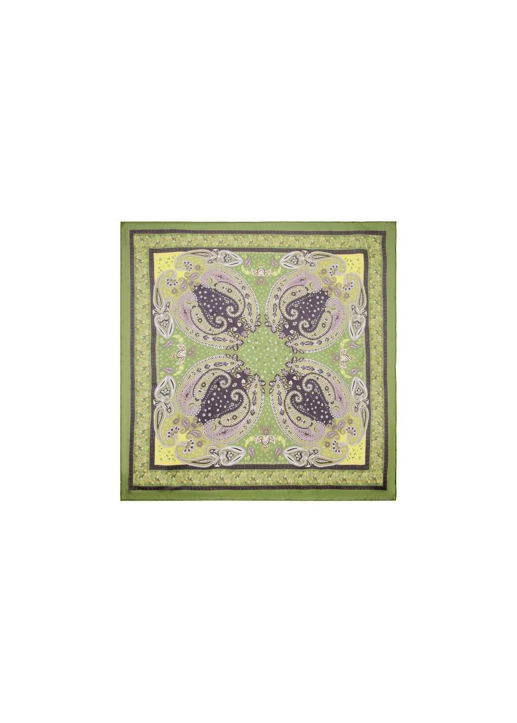 Green Paisley Print Scarf, Green, large image number 2