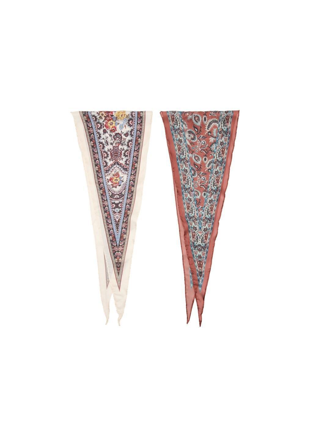 Orange Set Of 2 Printed Handkerchiefs, Medium Orange, large image number 2
