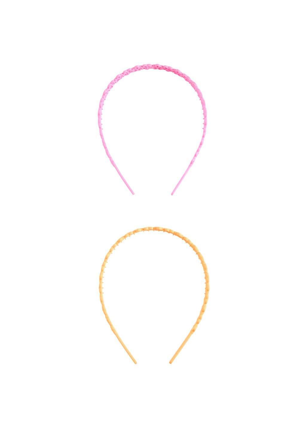 Pink Flower Headbands, Set Of 2, Kids Girls, Pink, large image number 1