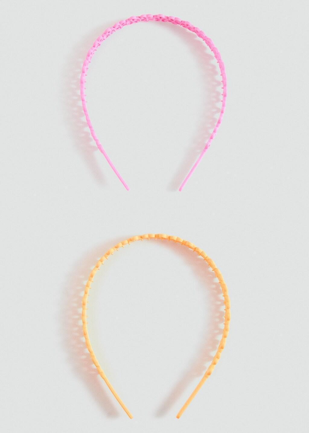 Pink Flower Headbands, Set Of 2, Kids Girls, Pink, large image number 2