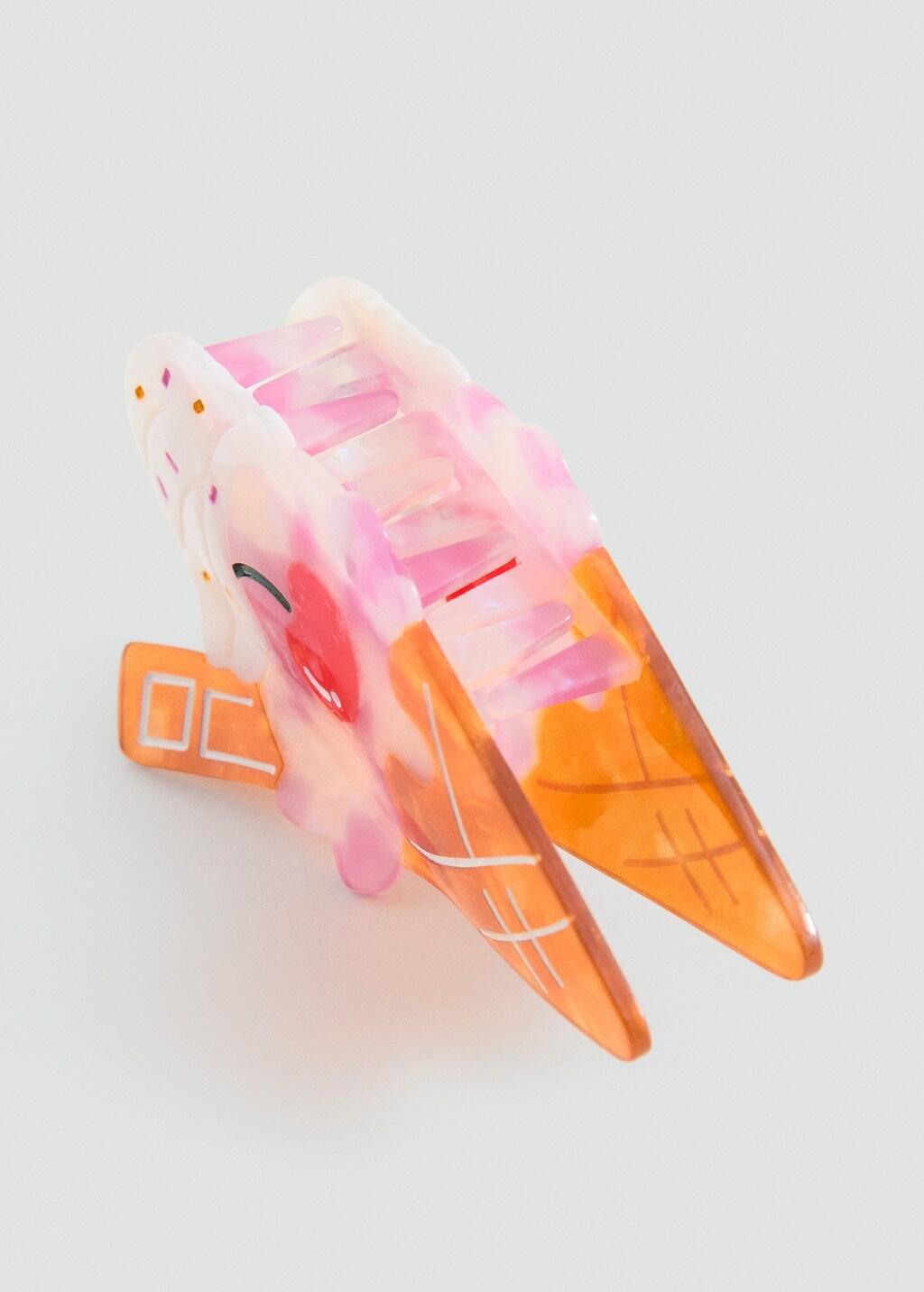 Pink Ice Cream Hair Claw, Kids Girls, Pink, large image number 0