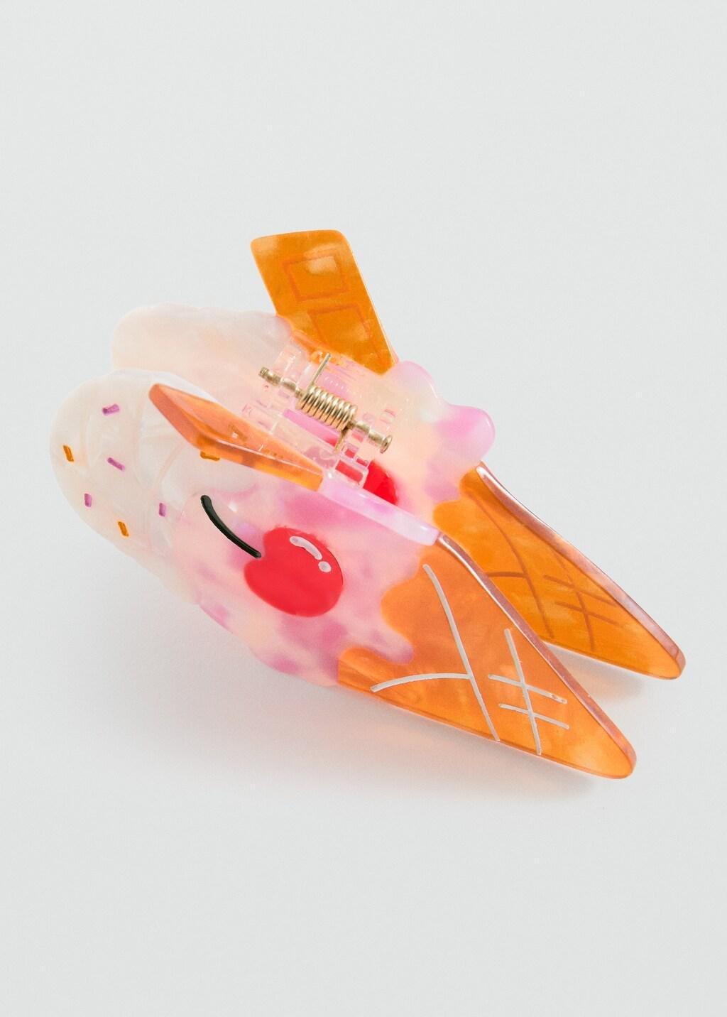 Pink Ice Cream Hair Claw, Kids Girls, Pink, large image number 1