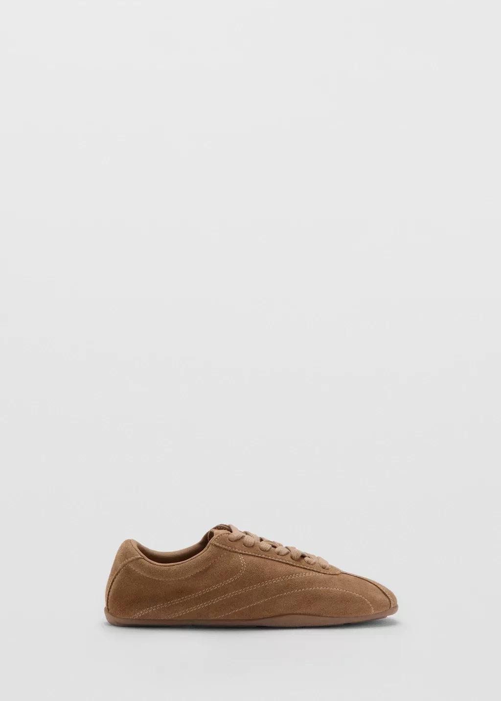 Brown Lt Pastel Contrasting Panel Leather Sneakers, 0201_07, large image number 3
