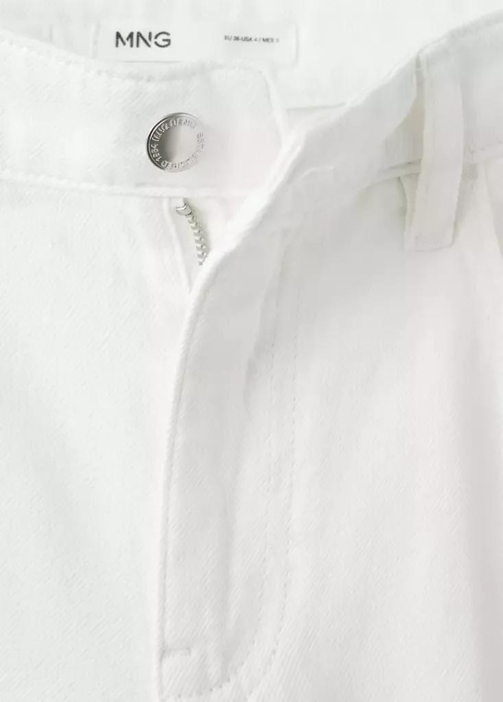 White Straight-Fit Denim Bermuda Shorts, White, large image number 7