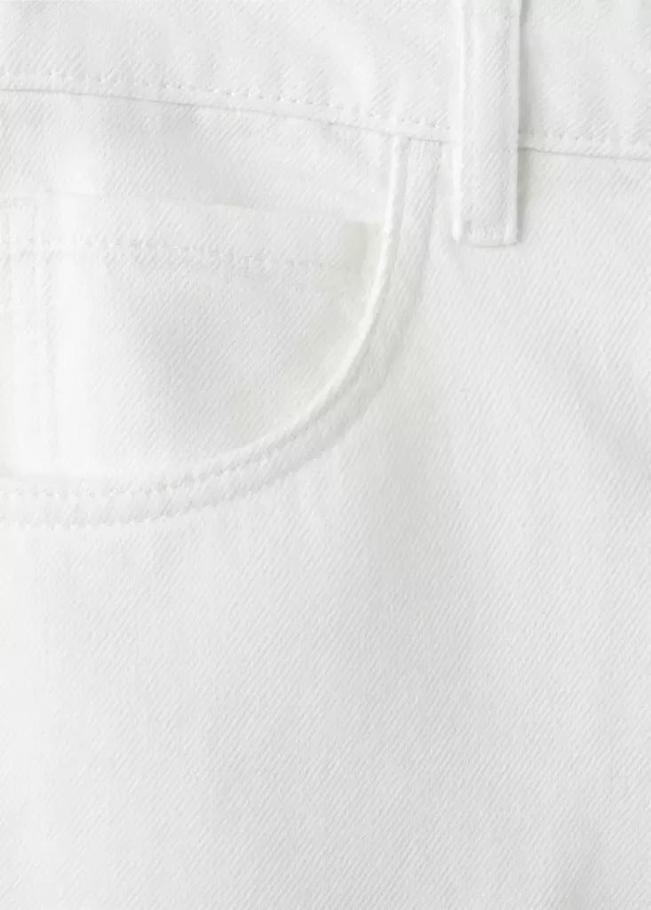 White Straight-Fit Denim Bermuda Shorts, White, large image number 11