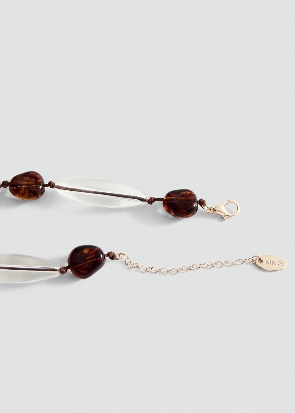 Gold Mixed Bead Necklace, 0201_OR, large image number 2