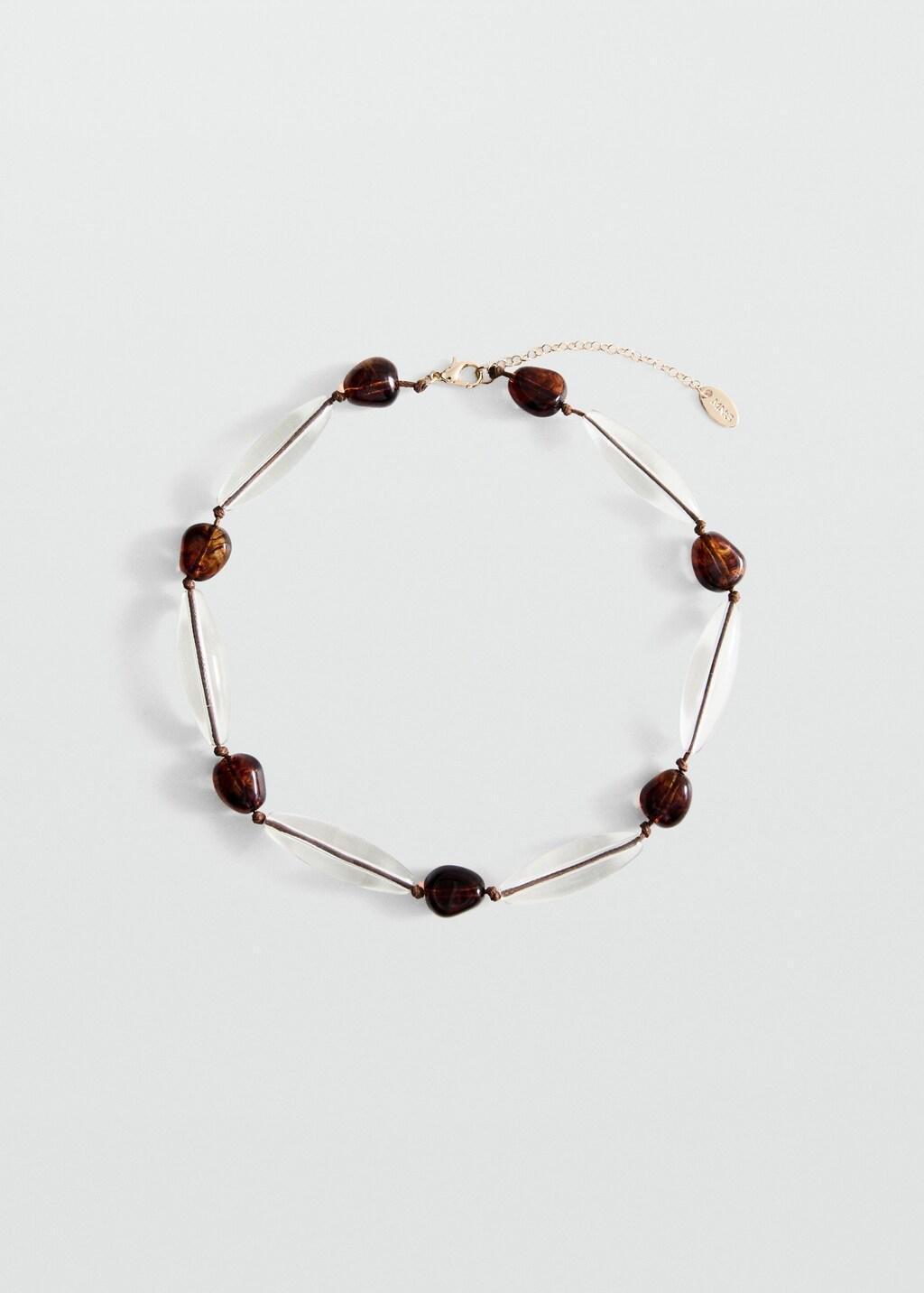 Gold Mixed Bead Necklace, 0201_OR, large image number 4