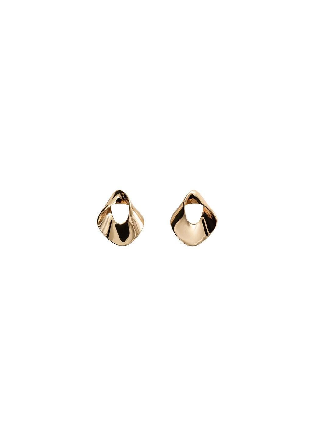 Gold Earrings With Relief Design, Gold, large image number 3