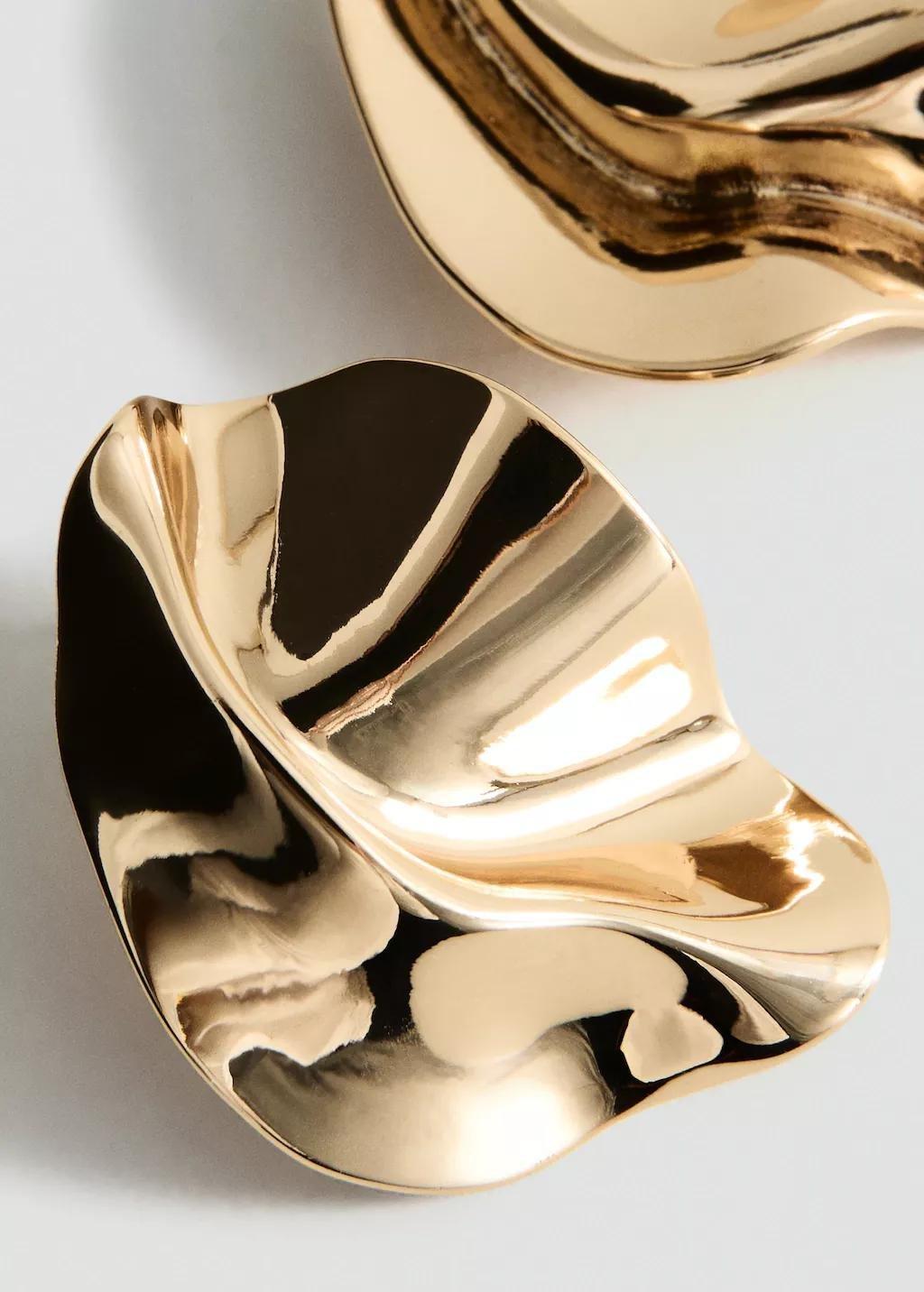Gold Textured-Relief Earrings, 0201_OR, large image number 0