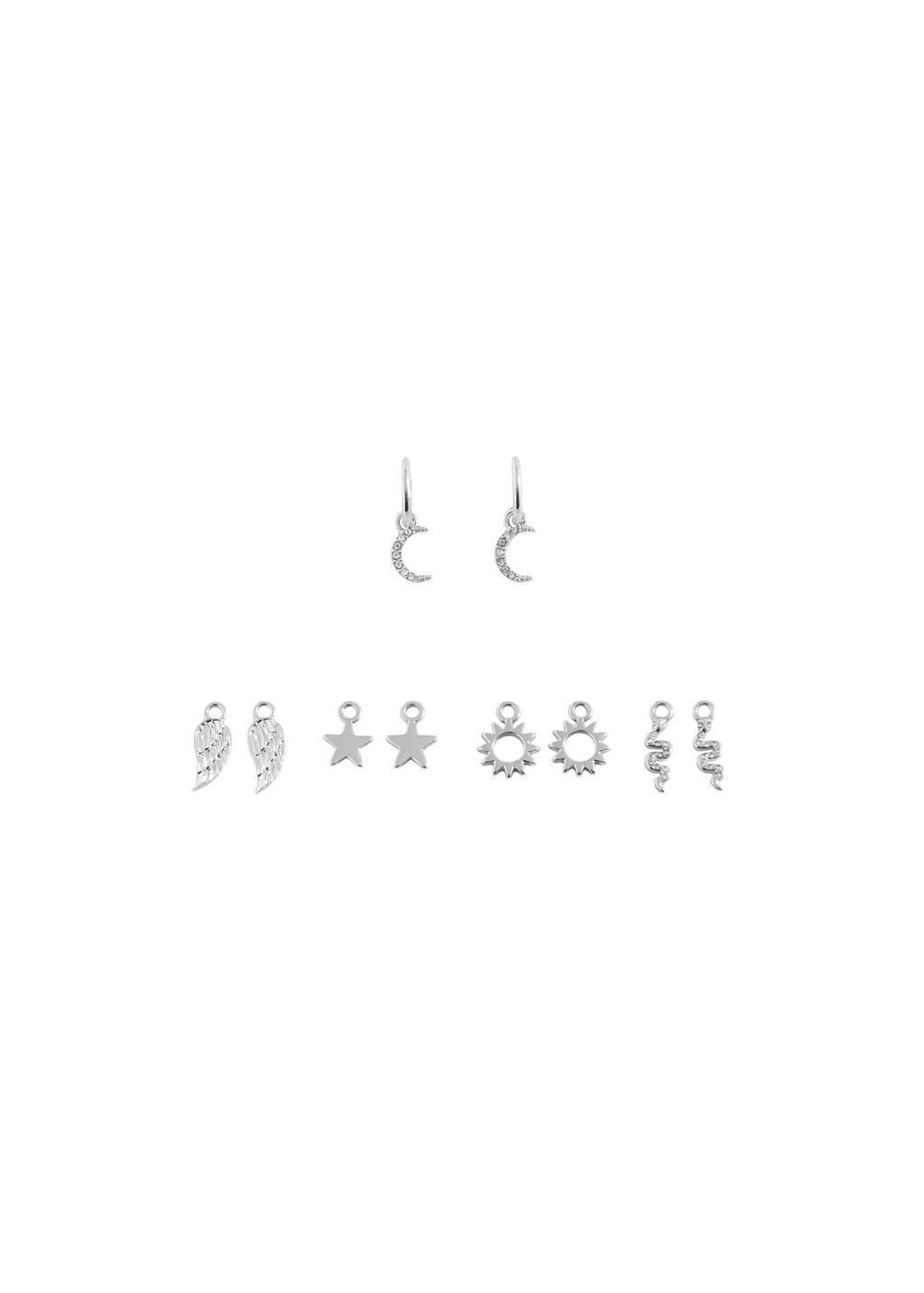 Silver Multi-Charms Earrings, Kids Girls, Silver, large image number 1