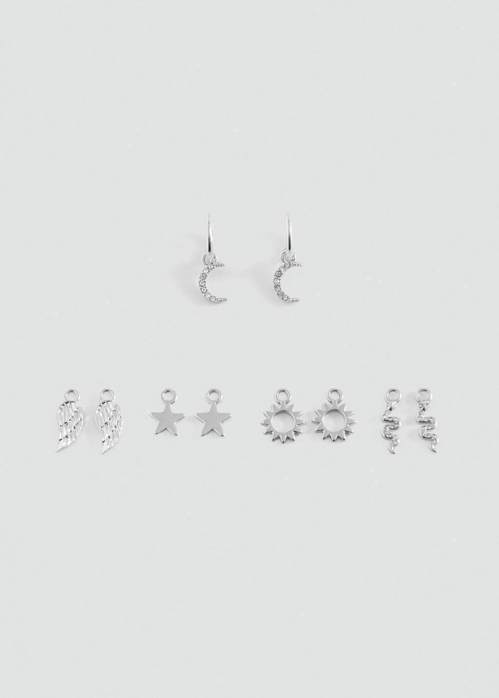Silver Multi-Charms Earrings, Kids Girls, Silver, large image number 2