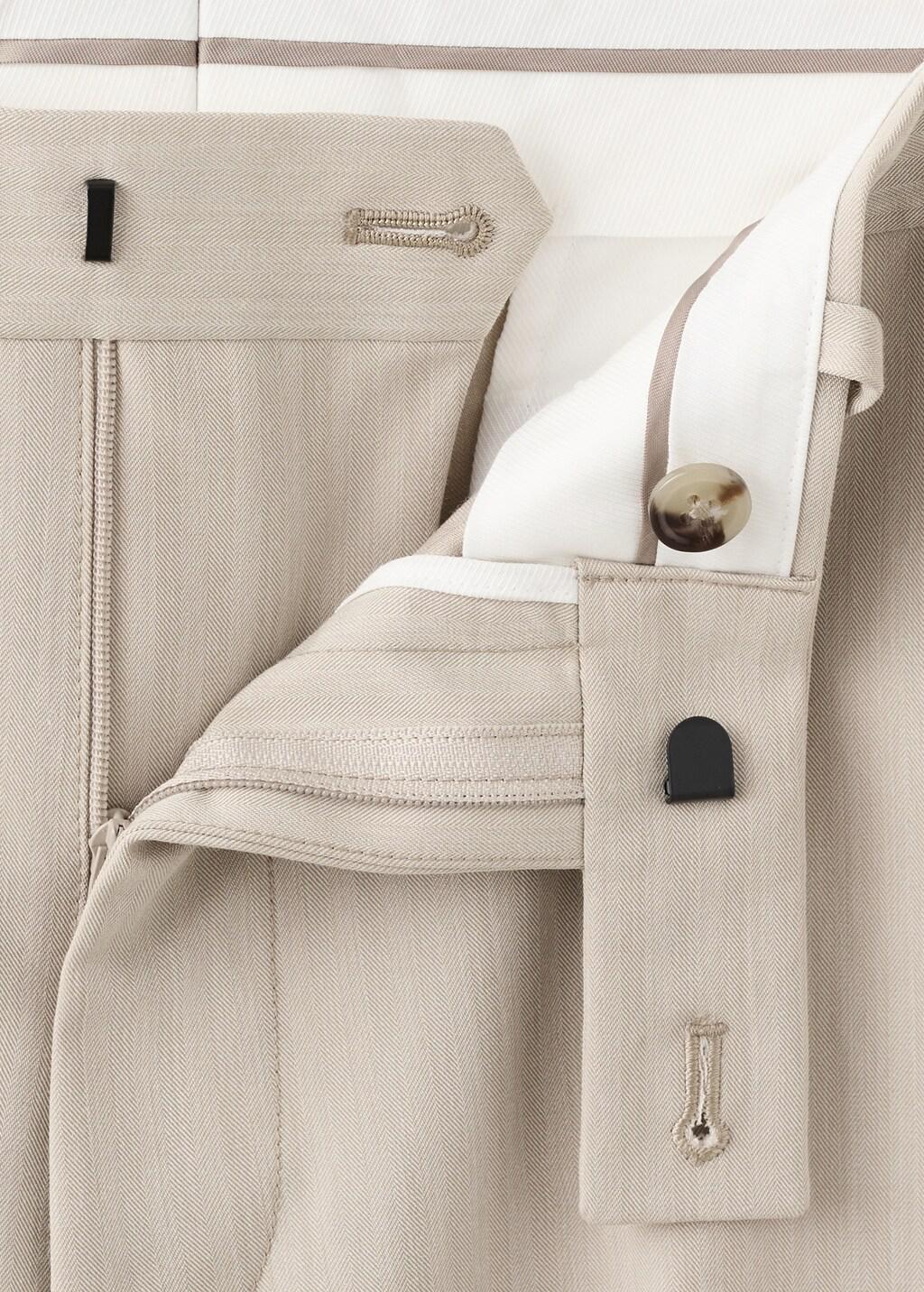 Beige Milan Slim-Fit Suit Trousers, Light Beige, large image number 1