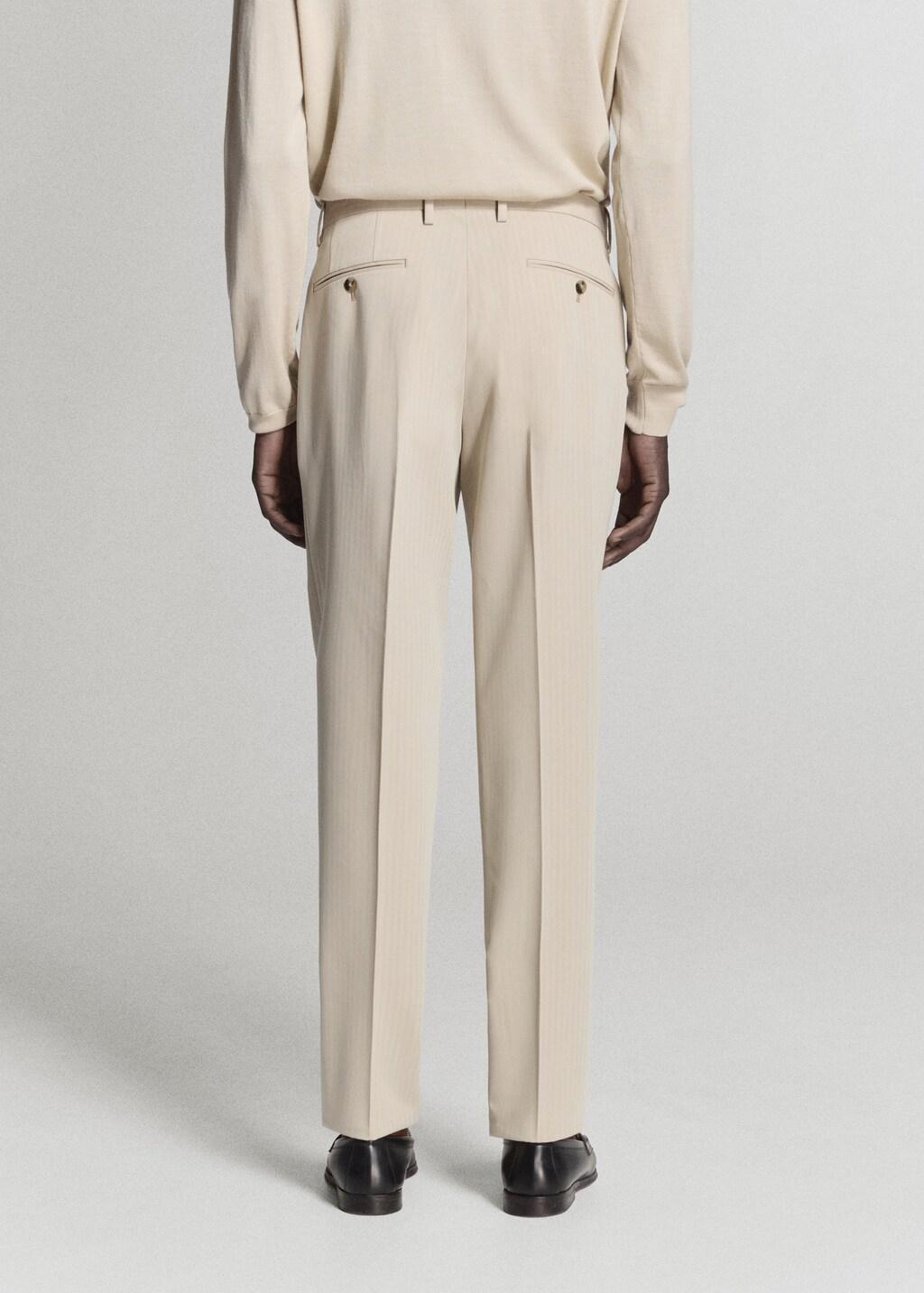 Beige Milan Slim-Fit Suit Trousers, Light Beige, large image number 3