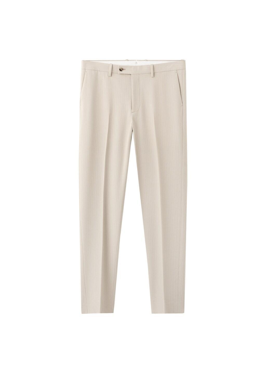 Beige Milan Slim-Fit Suit Trousers, Light Beige, large image number 6