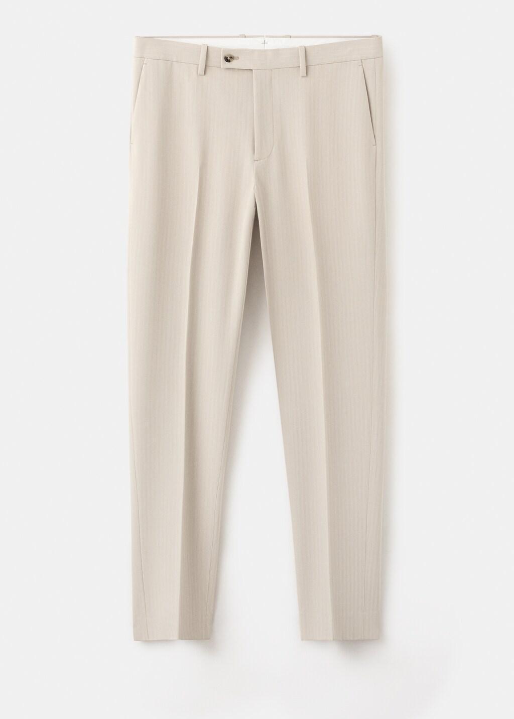 Beige Milan Slim-Fit Suit Trousers, Light Beige, large image number 7
