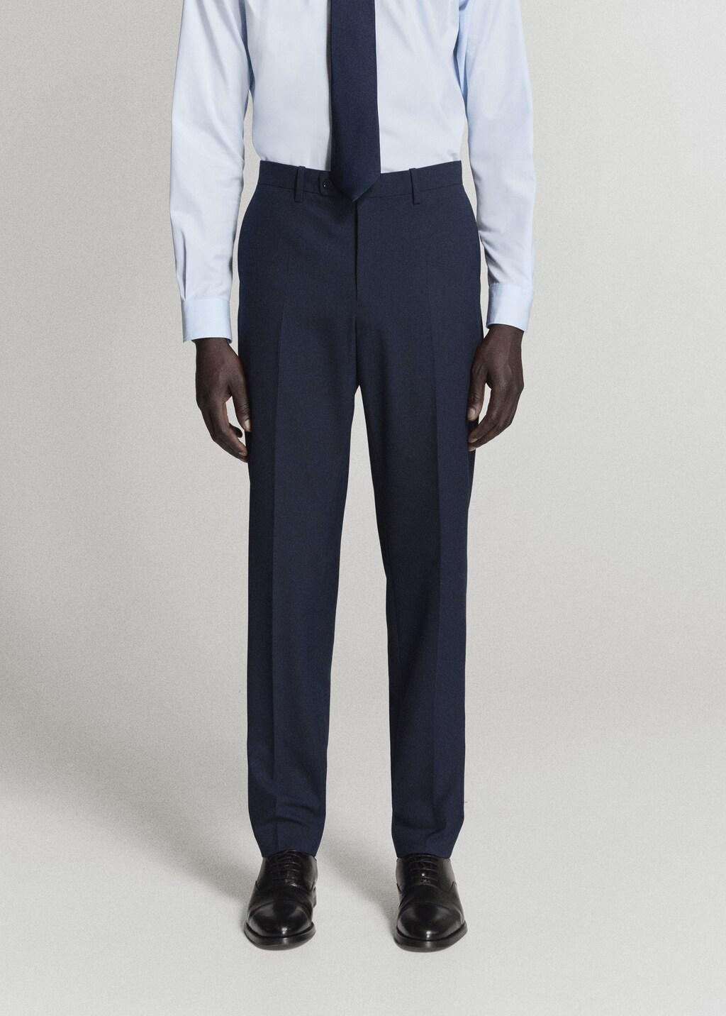 Navy Milan Slim Fit Suit Trousers, Navy, large image number 3