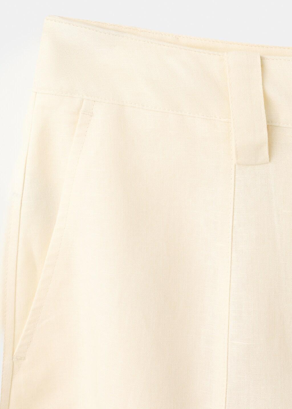 Beige Linen Balloon Trousers, Light Beige, large image number 5
