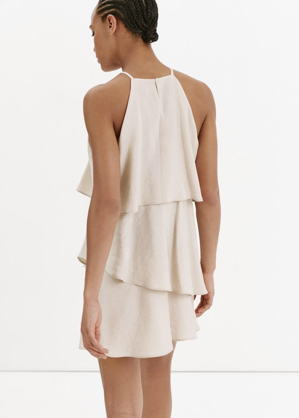 Beige Modal Ruffle Dress, Light Beige, large image number 2