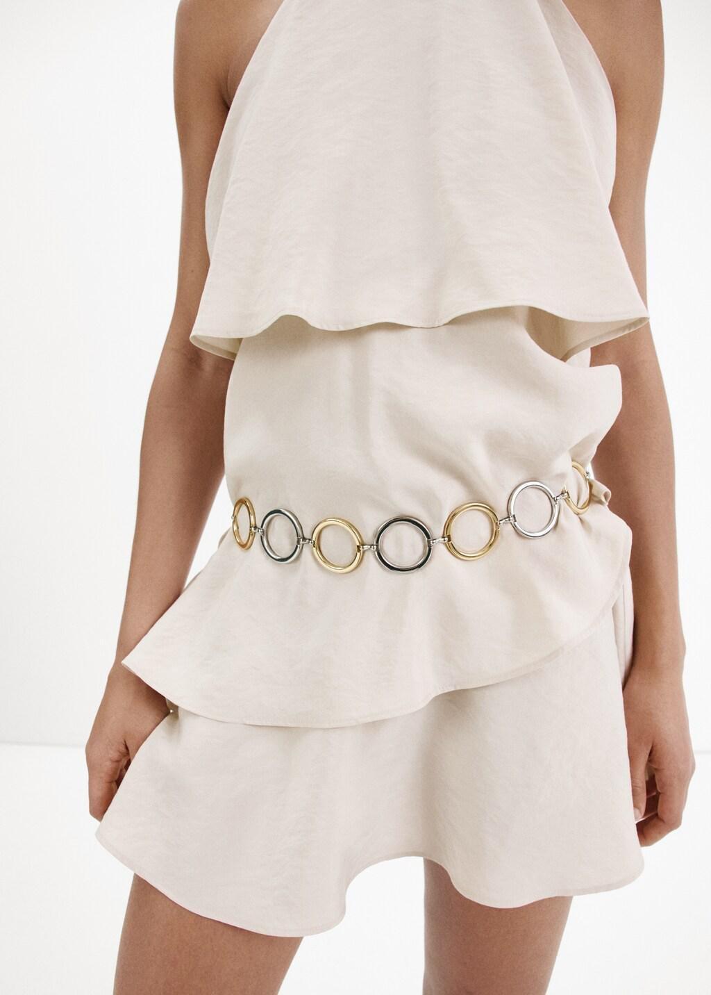 Beige Modal Ruffle Dress, Light Beige, large image number 4